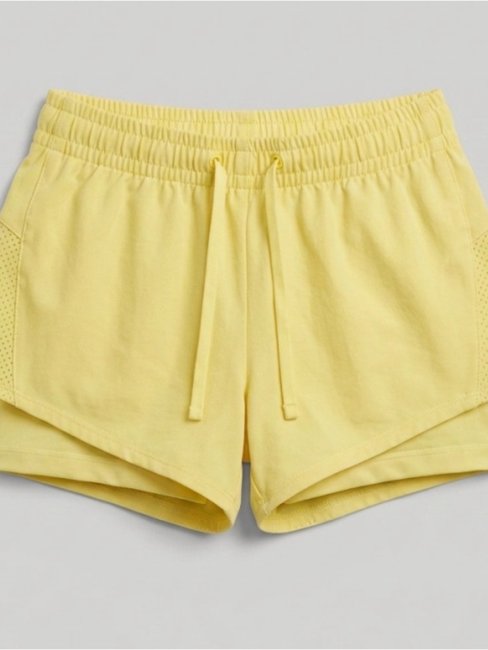 H&M GIRLS 6 Yellow Drawstring Athletic Shorts - 2 layers